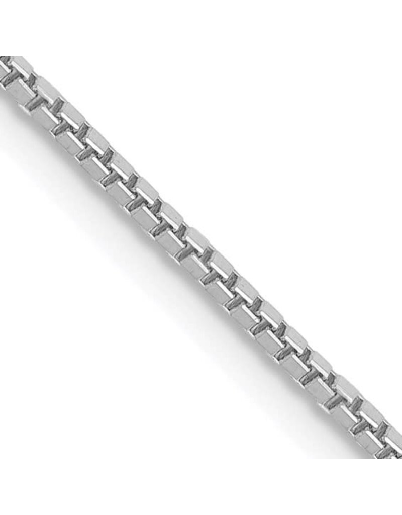 22" White Gold Box Chain, 14K, 1.1mm with Lobster Clasp Chain