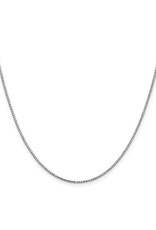 22" White Gold Box Chain, 14K, 1.1mm with Lobster Clasp Chain