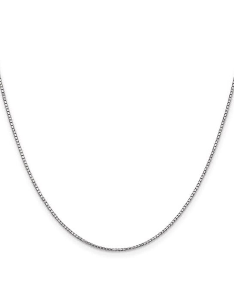 22" White Gold Box Chain, 14K, 1.1mm with Lobster Clasp Chain