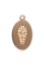 HMH Religious 16kt Gold Over Solid Sterling Silver Oval Miraculous Medal on 16" Genuine Gold Plated Curb Chain