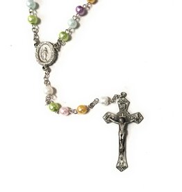 HMH Religious Multi Color Faux Pearl Rosary