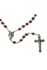 HMH Religious 6mm Round Genuine Gold Sand Bead  Rosary