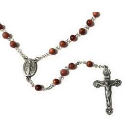 HMH Religious 6mm Round Genuine Gold Sand Bead  Rosary