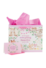 Christian Art Gifts Everything Beautiful Large Gift Bag & Card- Eccles 3:11