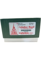 Cathedral Candle Co. 7/8" x 12" 100% Beeswax Short 4s Taper (Self-Fitting Ends, Box of 24)