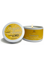 Abba 8 oz. Candle in White Tin w/Scripture - Frankincense