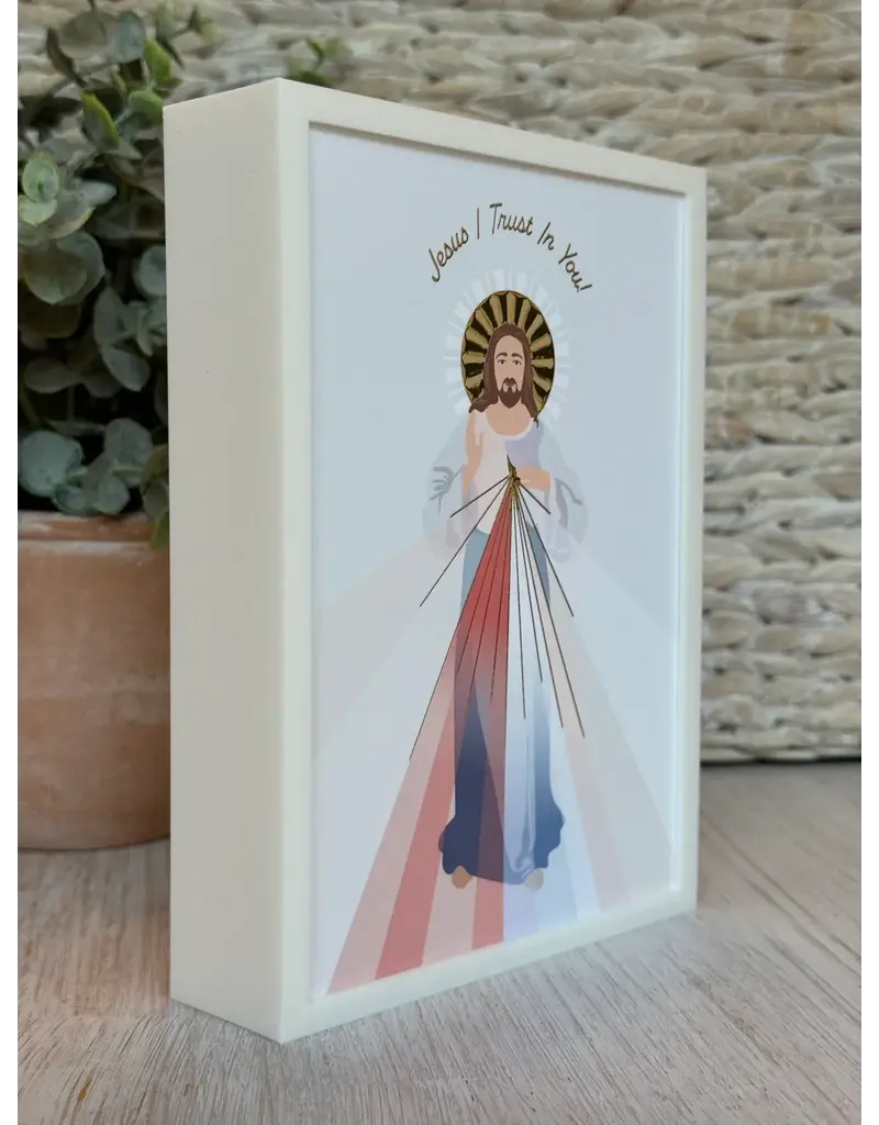 Be Still Prayer Space Illustration in Box Frame - Divine Mercy of Jesus, foil | Be Still Prayer Space