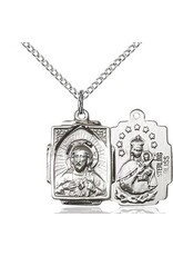 Bliss Manufacturing Sterling Silver Square Scapular Medal on 18" Chain