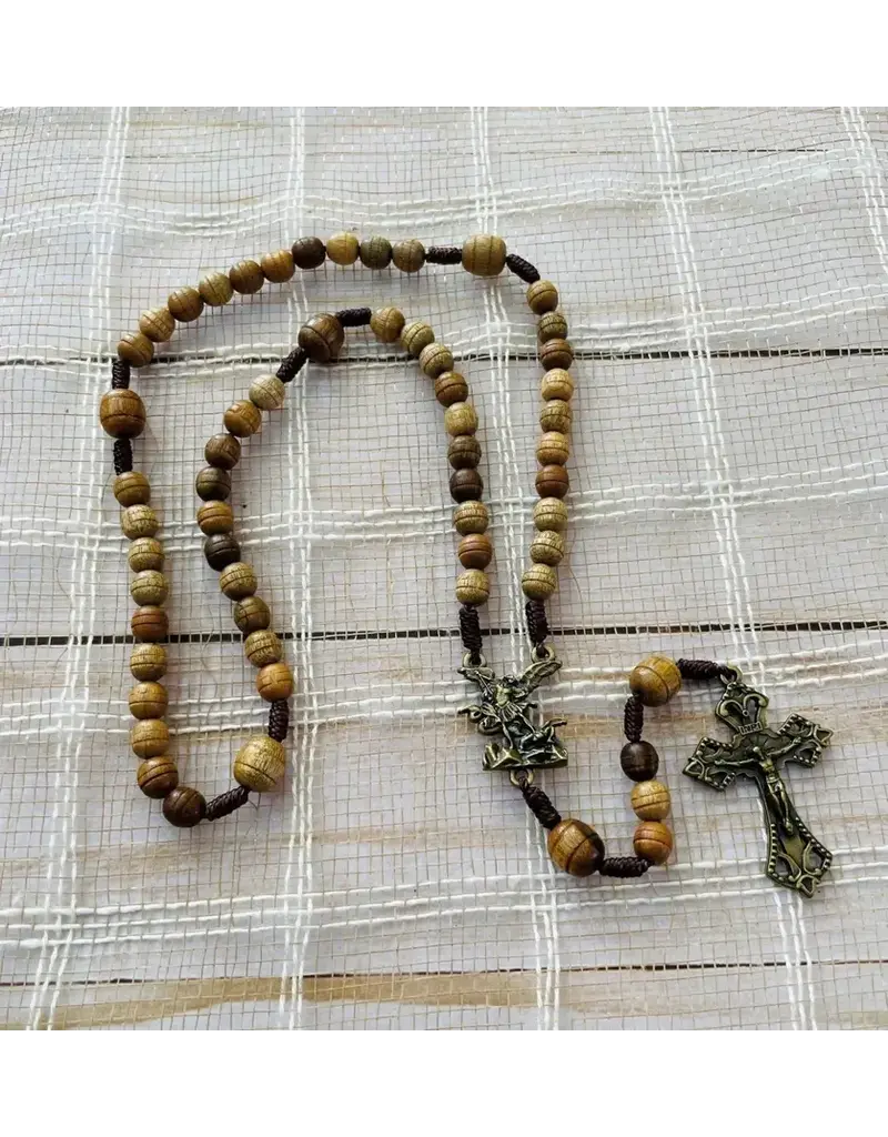 Oremus Mercy St Michael Wooden Rosary