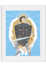 Be Still Prayer Space 11" x 14" White Frame St. Michael, Blue Prayer