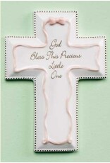 Roman, Inc Wall Cross-Baptism-Pink (6") God Bless This Precious Little One