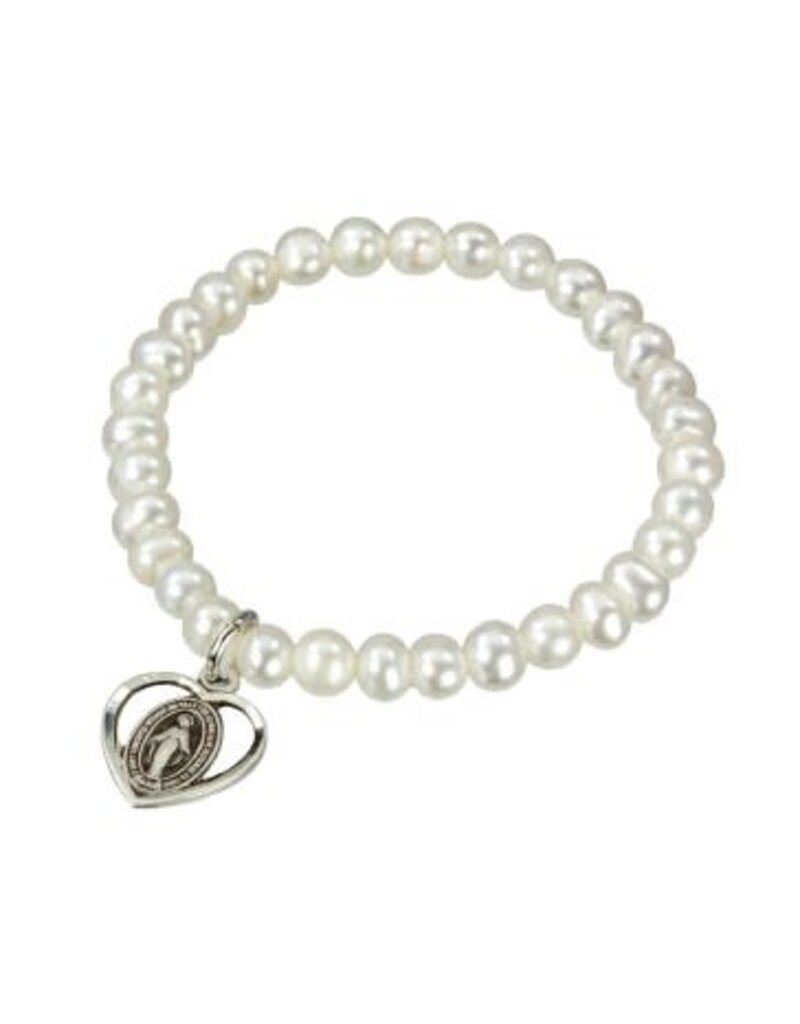 HMH Religious Freshwater Pearl First Communion Bracelet