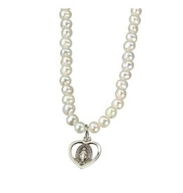 HMH Religious Freshwater Pearl First Communion Necklace
