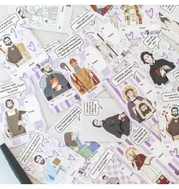 Sock Religious St. Joseph and Friends Valentine Stickers 20-pack