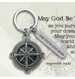 Abbey & CA Gift May God Be Your Guide- Compass Key Ring