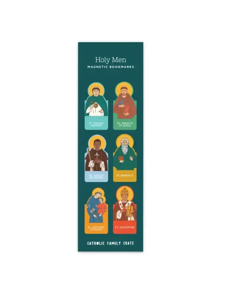 Catholic Family Crate Holy Men Magnetic Bookmarks