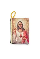 Tapestry Rosary Pouch, Sacred Heart,  large