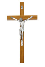 McVan 8" Stained Ash Crucifix with Silver-toned Corpus