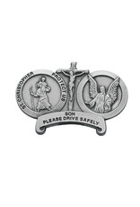 McVan Please Drive Safely Visor Clip with St. Christopher, Jesus Crucified, and Guardian Angel