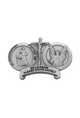 McVan Please Drive Safely Visor Clip with St. Christopher, Jesus Crucified, and Guardian Angel