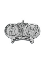 McVan Please Drive Safely Visor Clip with St. Christopher, Jesus Crucified, and Guardian Angel