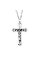 HMH Religious Sterling Silver Rosary Crucifix necklace, 24" Chain