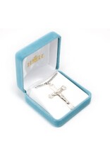 HMH Religious Sterling Silver Rosary Crucifix necklace, 24" Chain