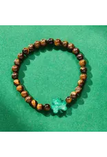 Holy Water Bracelet HOLY WATER MEN'S SHAMROCK BRACELET IN TIGERS EYE