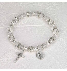 Lumen Mundi Clear Italian Crystal Bracelet with Miraculous Medal