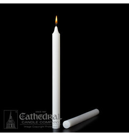 Cathedral Candle Co. 7/8" x 12" 51% Beeswax Short 4s Taper (Plain Ends, Box of 24)