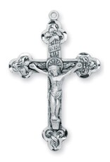 HMH Religious Sterling Silver Relief Leaf Crucifix