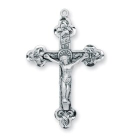 HMH Religious Sterling Silver Relief Leaf Crucifix