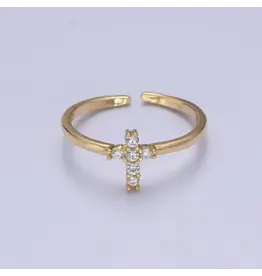 Aim Eternal 14K Gold Filled Ring CZ Dainty Cross Ring
