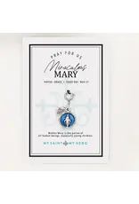 My Saint My Hero Miraculous Medal Charm Medium with Blue Enamel