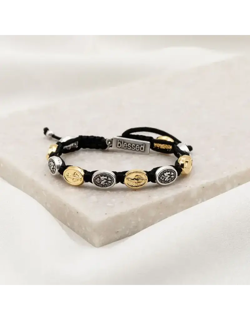 My Saint My Hero Miraculous Mary Blessing Bracelet, gold/silver