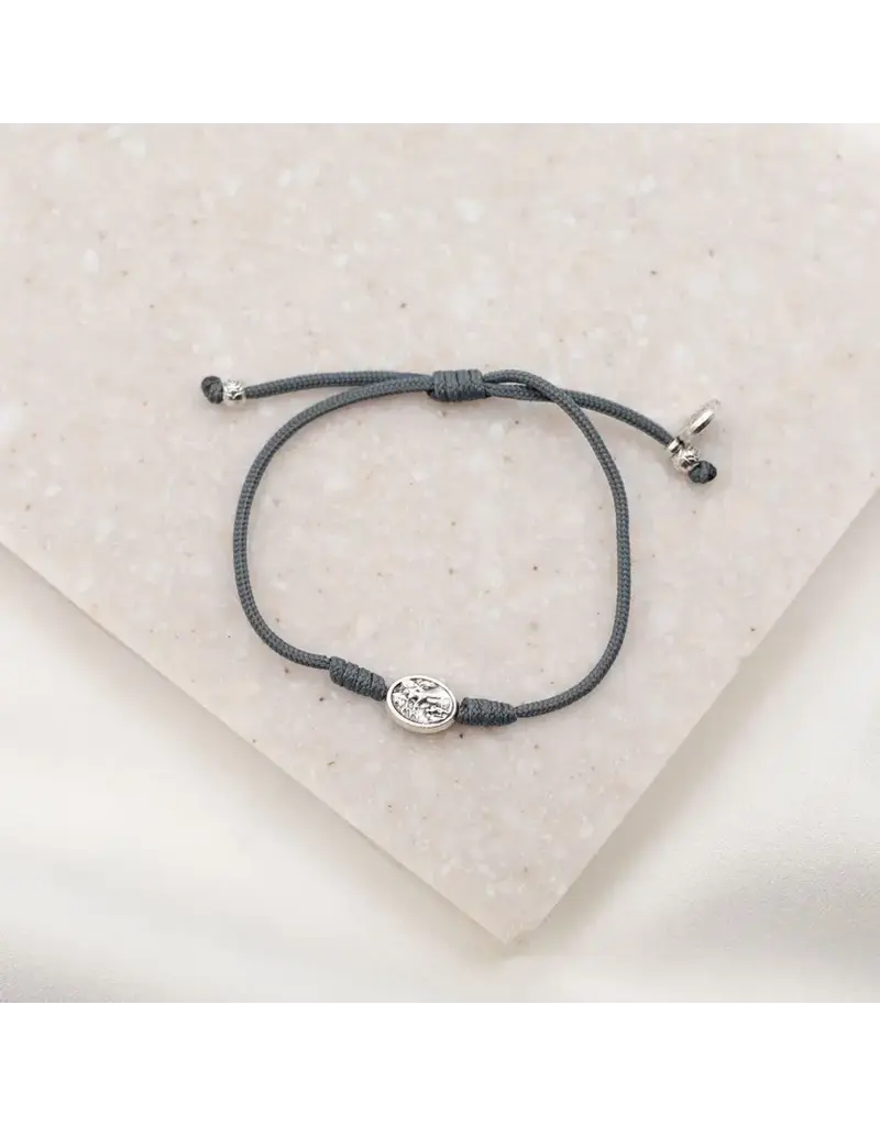 My Saint My Hero Protection Archangel Michael Bracelet - Slate / Silver