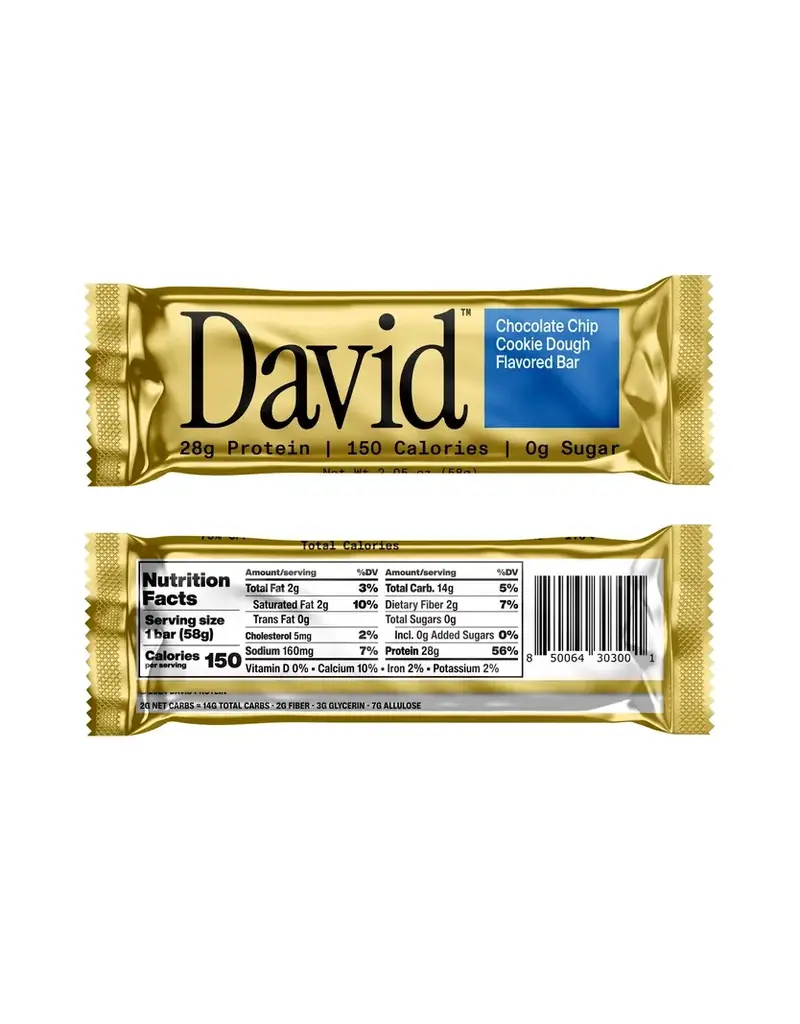 David Protein Bar - Chocolate Chip Cookie Dough