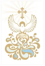 Be Still Prayer Space Baptism Remembrance Card, Holy Spirit Dove with Water and Shell | Be Still Prayer Space