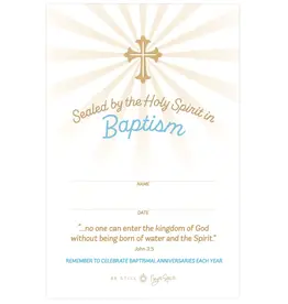 Be Still Prayer Space Baptism Remembrance Card, Holy Spirit Dove with Water and Shell | Be Still Prayer Space