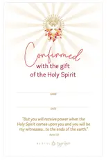 Be Still Prayer Space Confirmation Remembrance Card, Holy Spirit Dove with Flames | Be Still Prayer Space