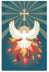 Be Still Prayer Space Confirmation Remembrance Card, Holy Spirit Dove with Flames | Be Still Prayer Space