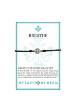My Saint My Hero Breathe Blessing Bracelet - Silver / Black