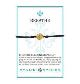 My Saint My Hero Breathe Blessing Bracelet - Gold - Black