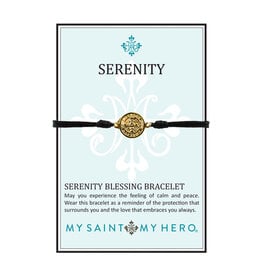 My Saint My Hero Serenity Blessing Bracelet - Gold Medal - Black