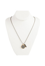 My Saint My Hero Benedictine Blessing Gold Rim Necklace 18"+