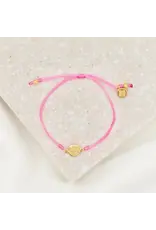 My Saint My Hero Breathe Blessing Bracelet - Gold - Pink