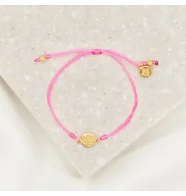 My Saint My Hero Breathe Blessing Bracelet - Gold - Pink