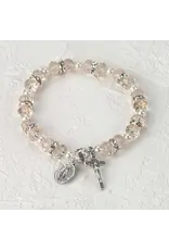 Lumen Mundi Pink Crystal Bracelet with Miraculous Medal