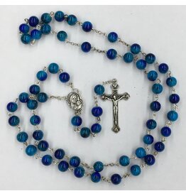 Holy Land Handicraft, LLC Jerusalem Rosary Blue Marble