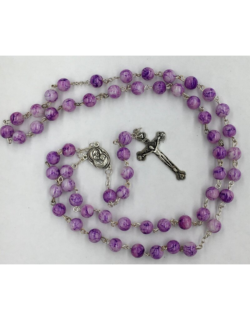 Holy Land Handicraft, LLC Jerusalem Rosary Purple Marble